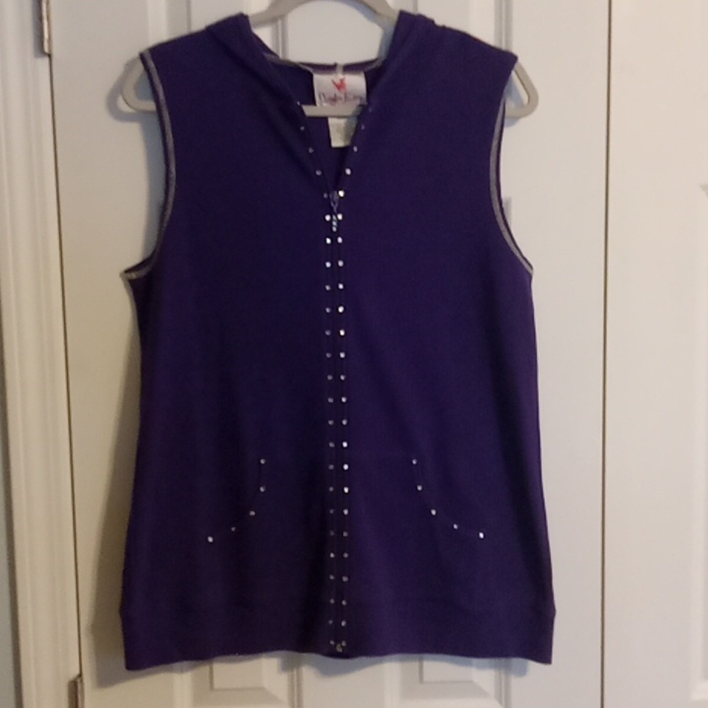 Quacker Factory Purple Women's Hooded Vest